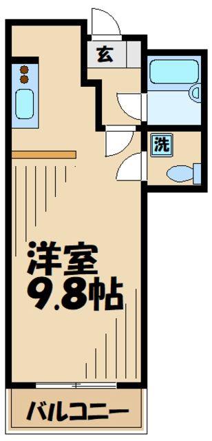 アパートメントライブライフ(1K/4階)の間取り写真