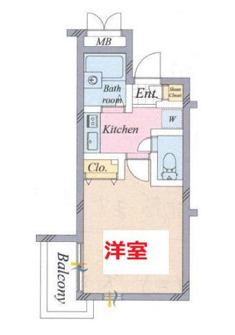 サンテミリオン品川西(1K/4階)の間取り写真