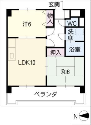 AIRA(2LDK/7階)の間取り写真