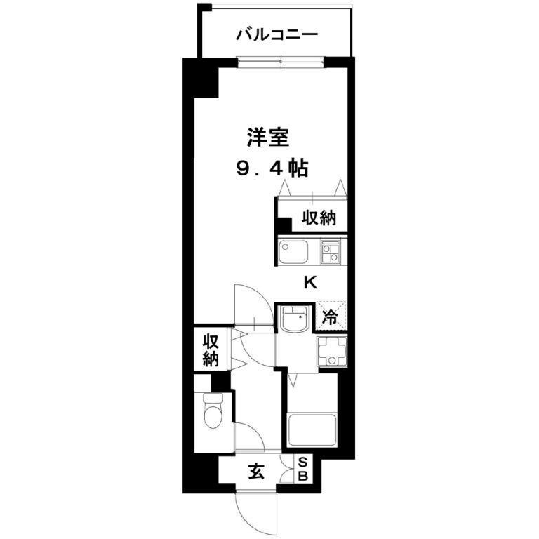 ARBAN・FREUDE(1K/4階)の間取り写真