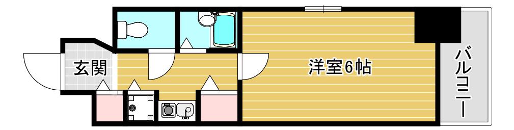 プレサンス難波東(1K/8階)の間取り写真