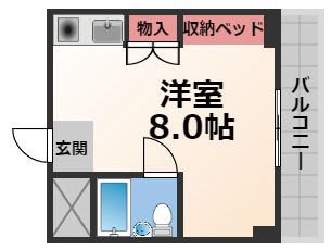 グローリア高井田(ワンルーム/7階)の間取り写真