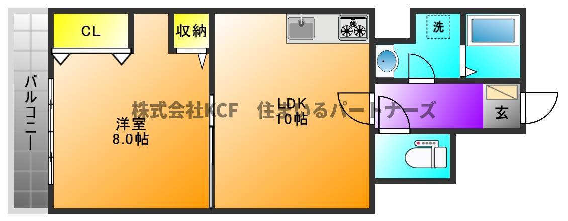 パステル12(1LDK/7階)の間取り写真