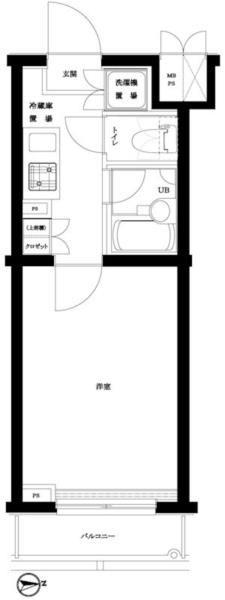 ルーブル早稲田六番館(1K/4階)の間取り写真