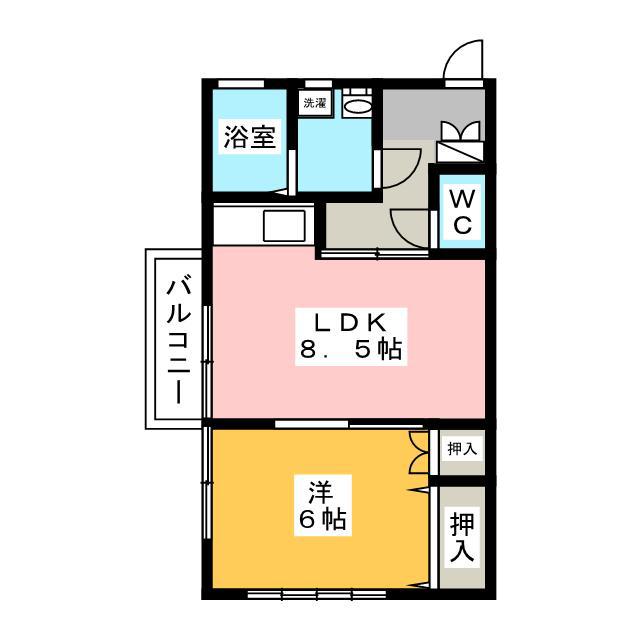 第三昌永コーポ(1LDK/2階)の間取り写真