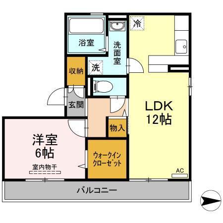 桜 サライ(1LDK/2階)の間取り写真