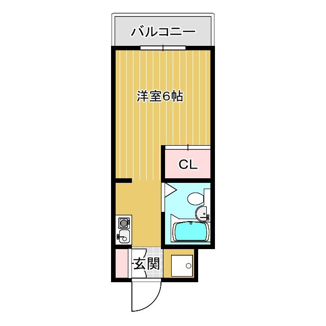 ナイスアーバンスピリッツ菊名(ワンルーム/2階)の間取り写真