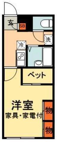 レオパレスソレーユ(1K/2階)の間取り写真