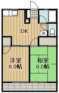 シティハイムサカモト(2DK/2階)の間取り写真