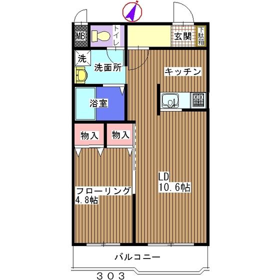 BJ2ND(1LDK/3階)の間取り写真