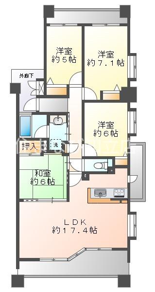 ライオンズステージ刈谷(4LDK/11階)の間取り写真