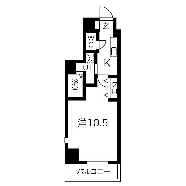 SWISS難波西(1K/5階)の間取り写真