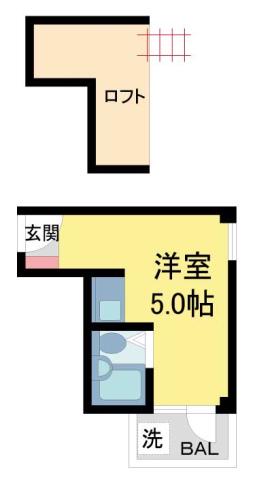 サンパレス21ベルデ1(ワンルーム/4階)の間取り写真