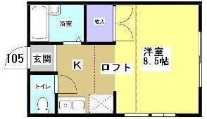 パレス東名III(ワンルーム/1階)の間取り写真