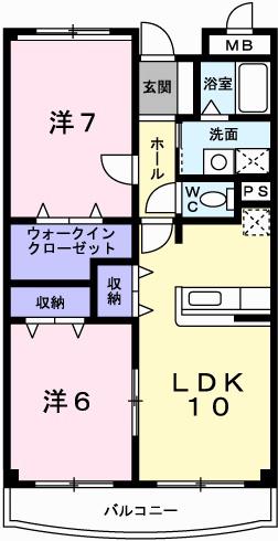 フラッツ・アイII(2LDK/3階)の間取り写真