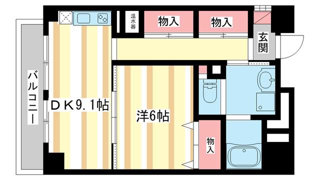 ベルアンジュ奈良(1LDK/3階)の間取り写真