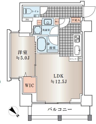 ピアース赤坂(1LDK/2階)の間取り写真