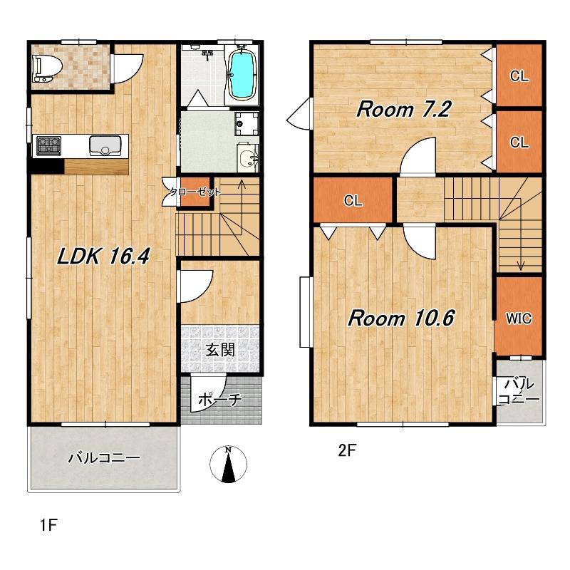 MAISON MYRTILLE(2LDK/1階)の間取り写真