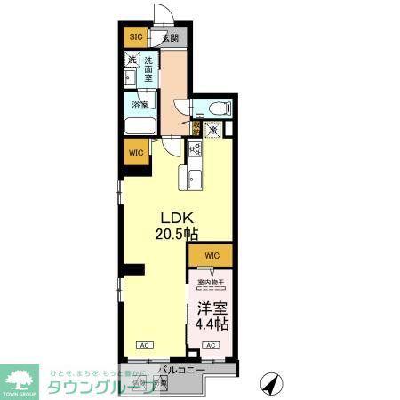 ロイジェント中目黒(1LDK/3階)の間取り写真