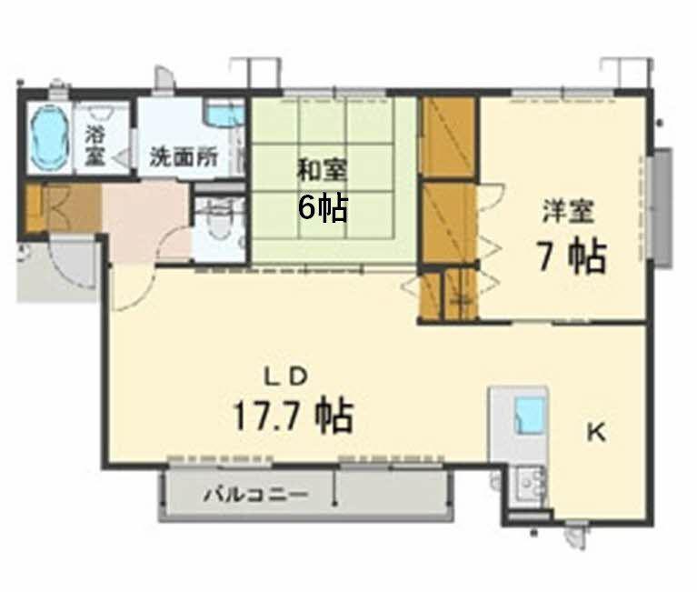 ウイスティリア(2LDK/1階)の間取り写真