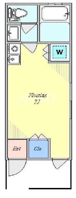 ROOMS(ワンルーム/1階)の間取り写真