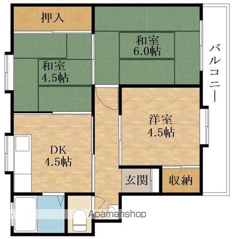 桜ヶ丘マンション(3DK/2階)の間取り写真