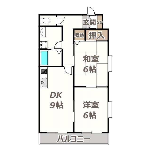 石光ビルドIII(2DK/3階)の間取り写真