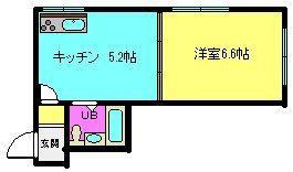 コーポ栄町ビル(1DK/3階)の間取り写真