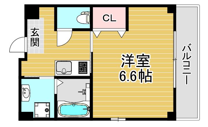 ヴィラナリー西九条II(1K/5階)の間取り写真