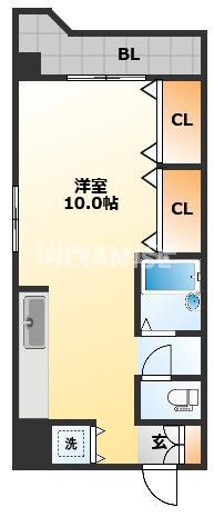 キャスティール五島町(ワンルーム/7階)の間取り写真