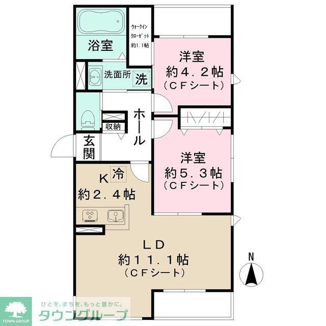セリジェ 中野(2LDK/2階)の間取り写真