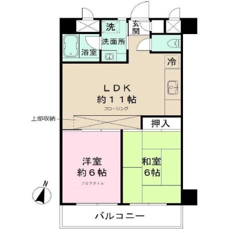 オーベルジュ桐ヶ丘(2LDK/1階)の間取り写真