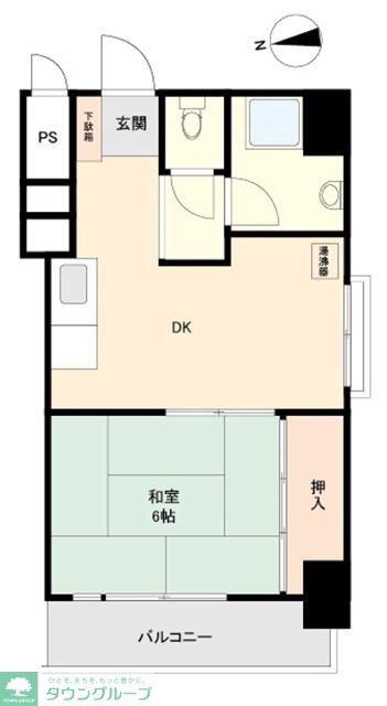 マンション二葉(1DK/5階)の間取り写真