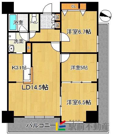プライムメゾン セントラルパーク(3LDK/11階)の間取り写真