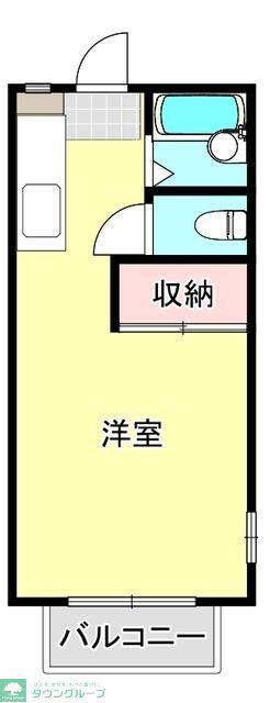 ツインヒルズA(ワンルーム/1階)の間取り写真