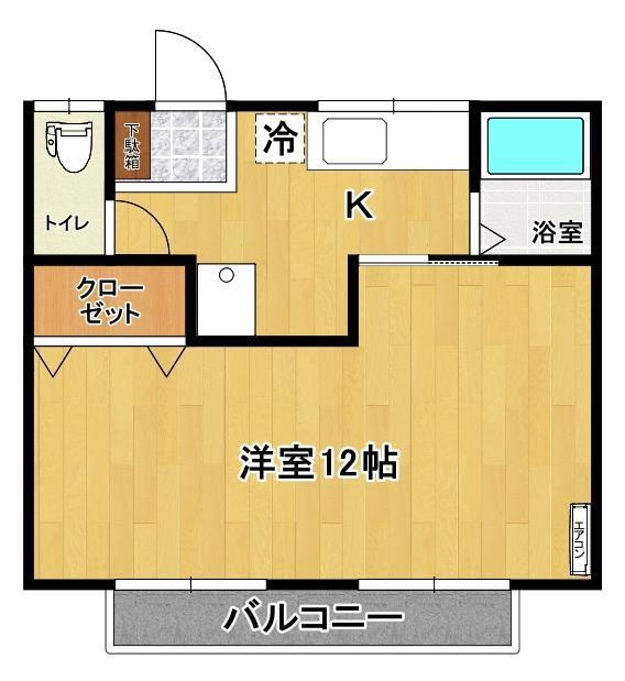 バンダイハイツ島(1K/2階)の間取り写真
