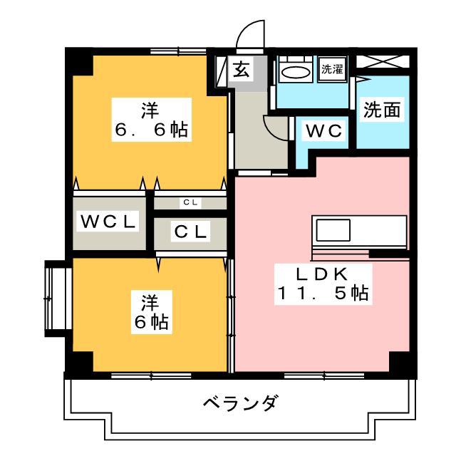 MAS 2006(2LDK/2階)の間取り写真