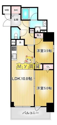 プレサンスTHE久屋大通レジェンド(2LDK/5階)の間取り写真