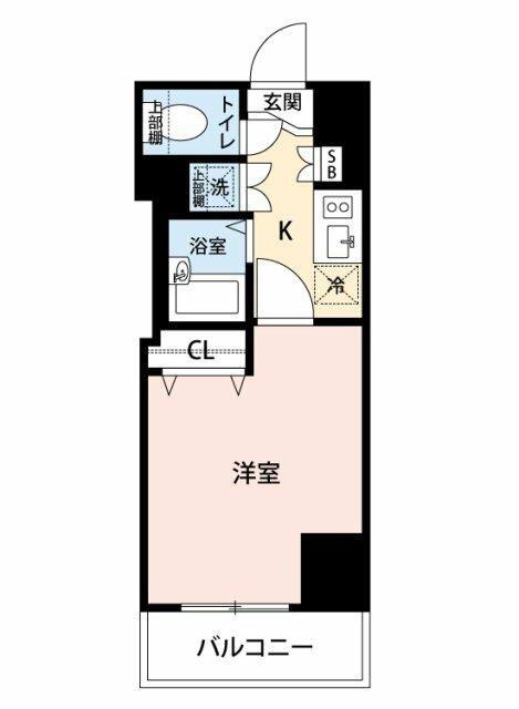 VERONA信濃町LUSSO(1K/6階)の間取り写真