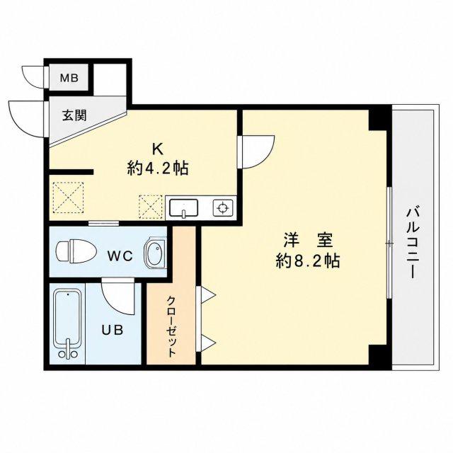 A-ONECOURTOWADA(1K/3階)の間取り写真