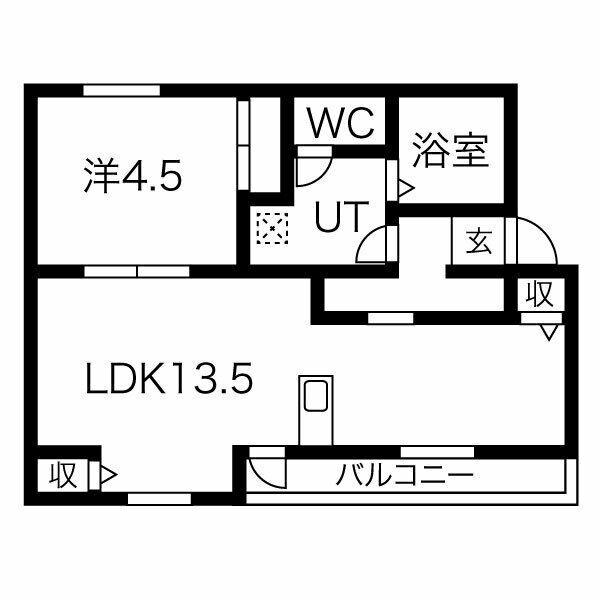 メゾンクレール(1LDK/1階)の間取り写真