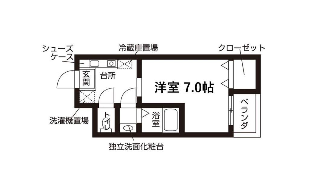 カレッジテラス堀切(ワンルーム/2階)の間取り写真