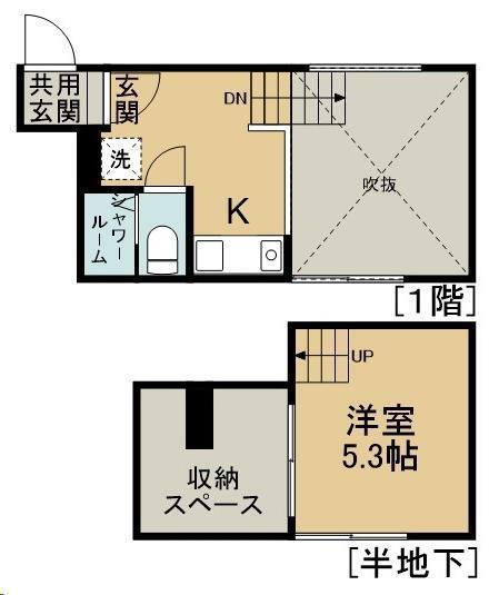 THE BASE(1SK/1階)の間取り写真