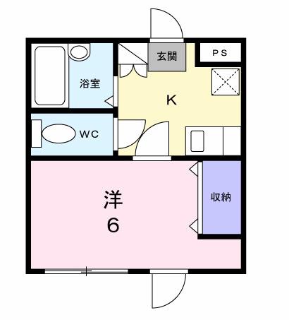 リエス東中神(1K/1階)の間取り写真