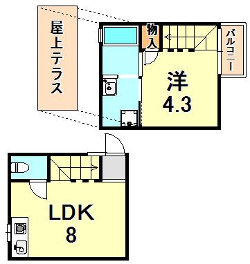 W&R APARTMENT01(1LDK/1階)の間取り写真