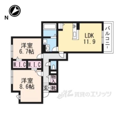 レジーナ・メゾン(2LDK/3階)の間取り写真