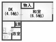 エスカイア下小出(1LDK/4階)の間取り写真