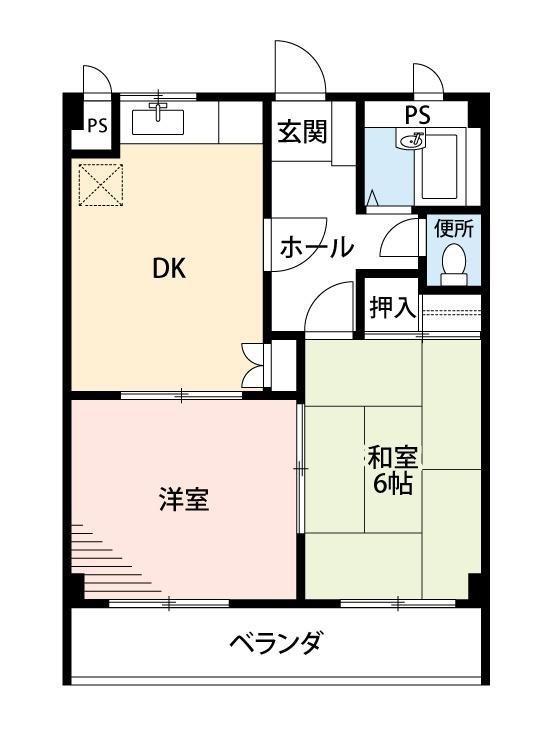 前川ビル(2DK/3階)の間取り写真