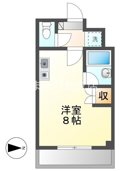 フェリス松栄(ワンルーム/2階)の間取り写真