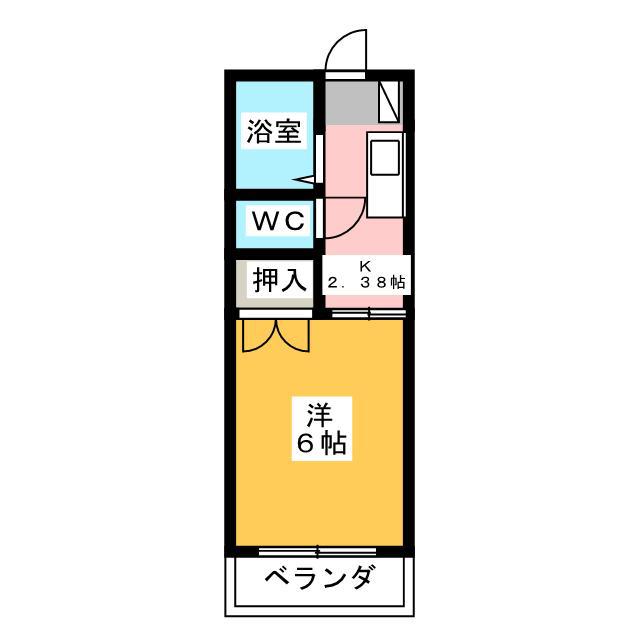 シェルブール駿河(1K/1階)の間取り写真